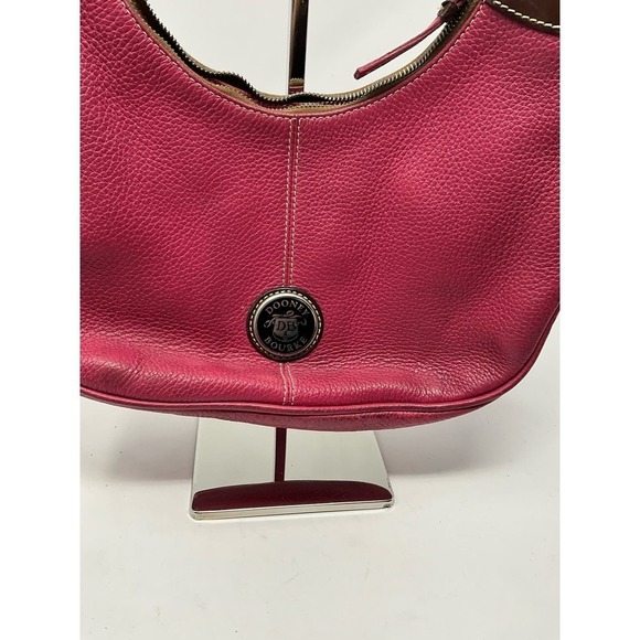Vintage Dooney Bourke Pink Womens Leather Inner Pockets Shoulder Hobo Handbag - Picture 2 of 7